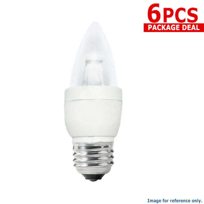 Sylvania 4w 120v B10 Blunt Tip E26 Dimmable LED Light Bulb - 6 PACK - Image 2