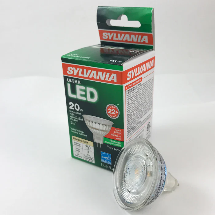 Sylvania 5W MR16 Dimmable LED Flood 35 deg. 3000K ULTRA LED Glass bulb - Image 3