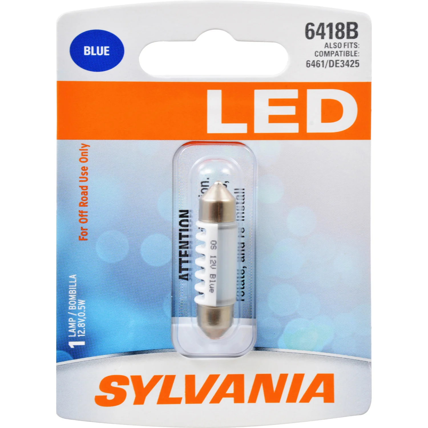 SYLVANIA 6418 36mm Festoon Blue LED Automotive Bulb