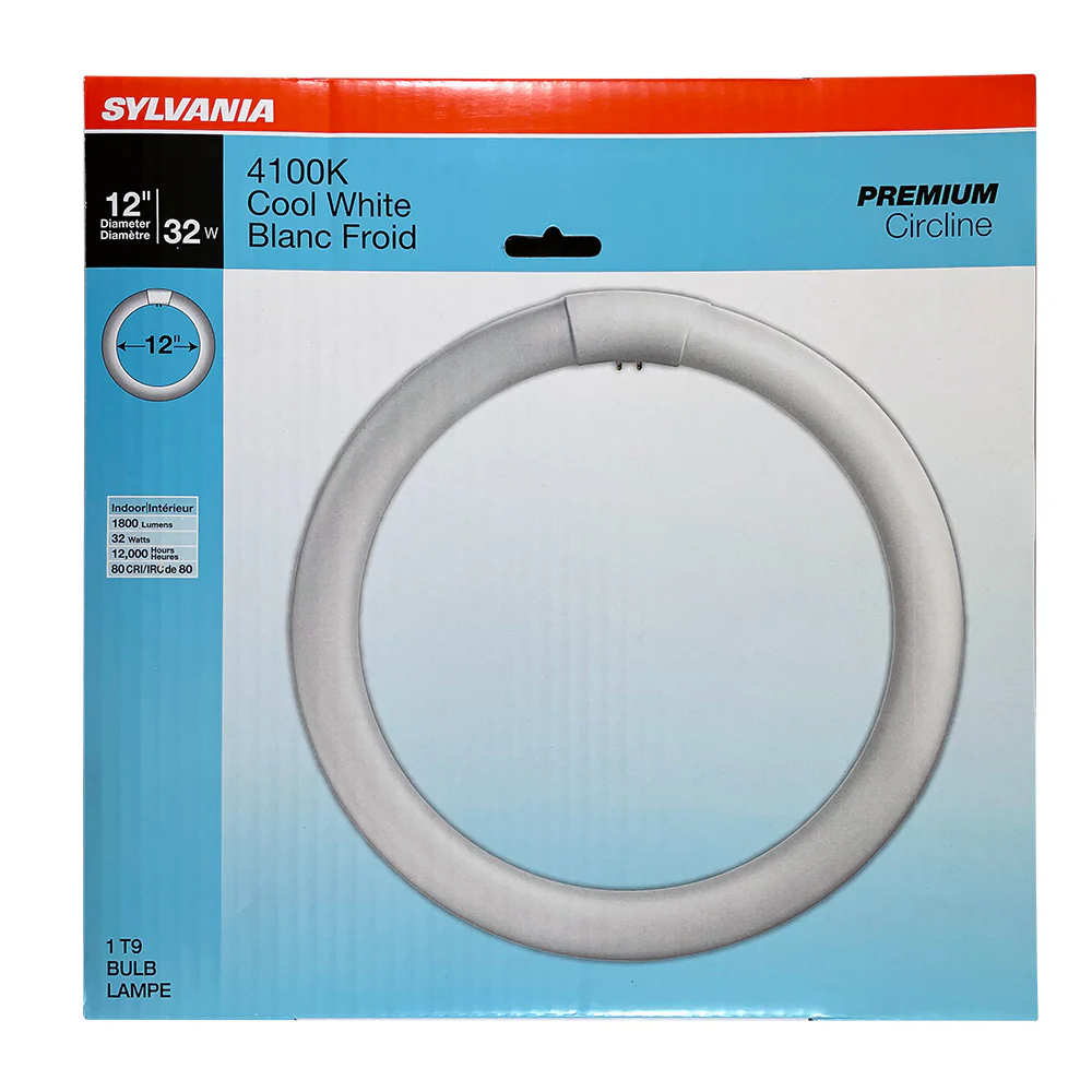 Sylvania FC12T9 32w 12in. T9 4100K Cool White 1800Lm Circline Fluorescent Bulb - Image 2