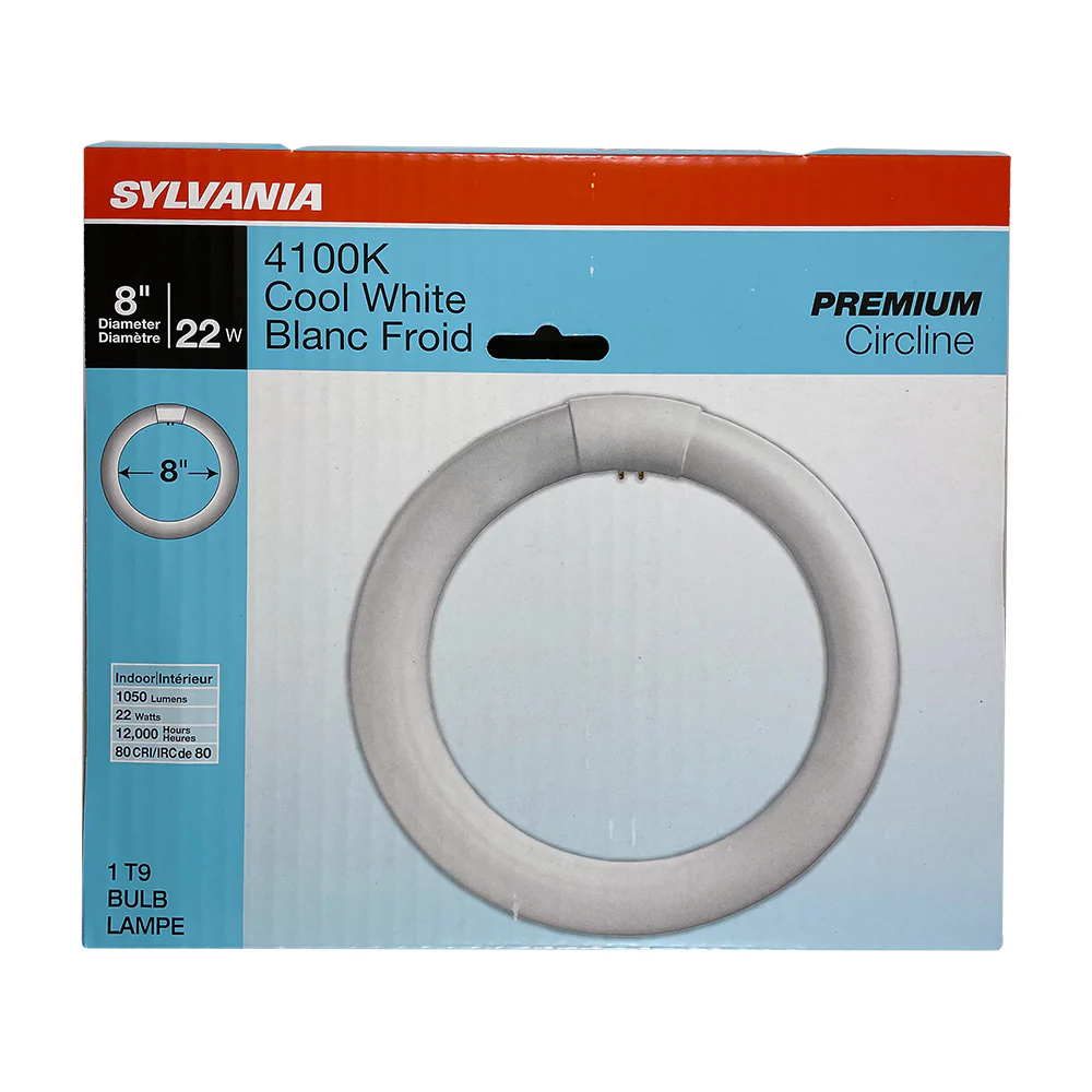 Sylvania FC8T9 22W 8in T9 4100K Cool White 1050Lm G10Q Circline Fluorescent Bulb - Image 3