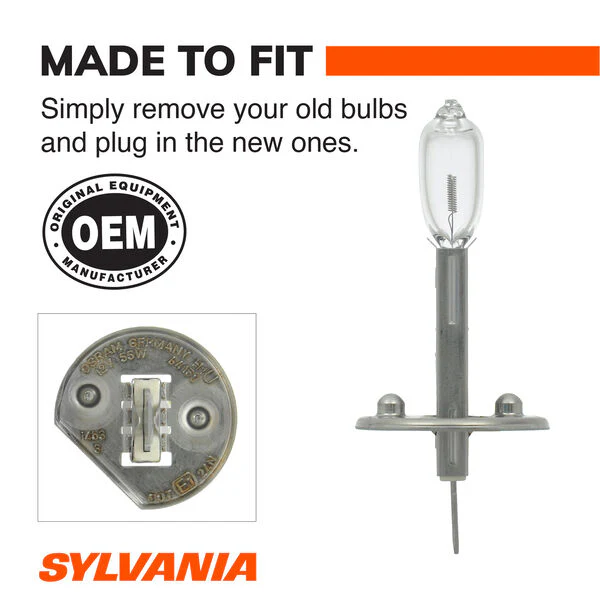 SYLVANIA H1 64150 / 64155 Basic Halogen Headlight Bulb, 1 Pack - Image 3