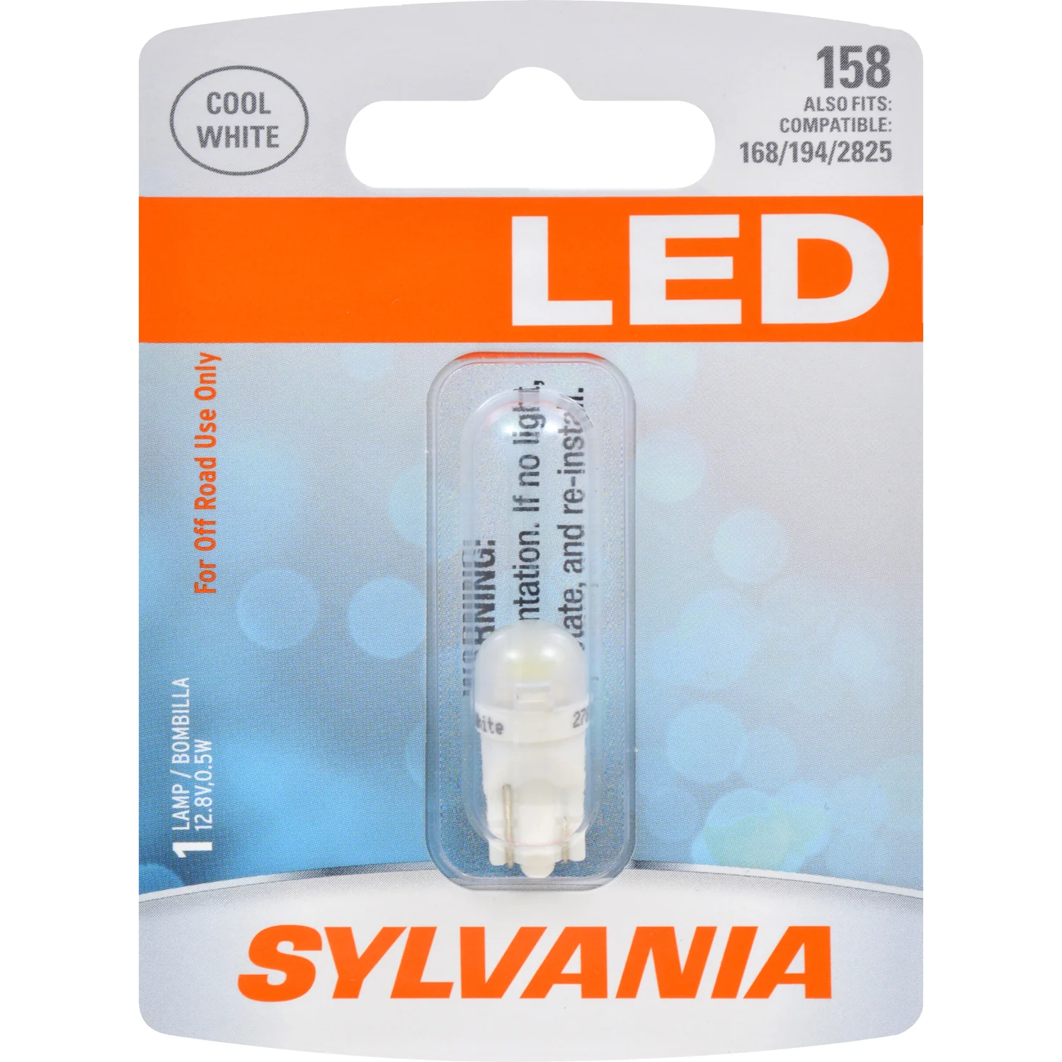 SYLVANIA LED 168 W5W Cool White Automotive Bulb - also fits 168, 194, 2825