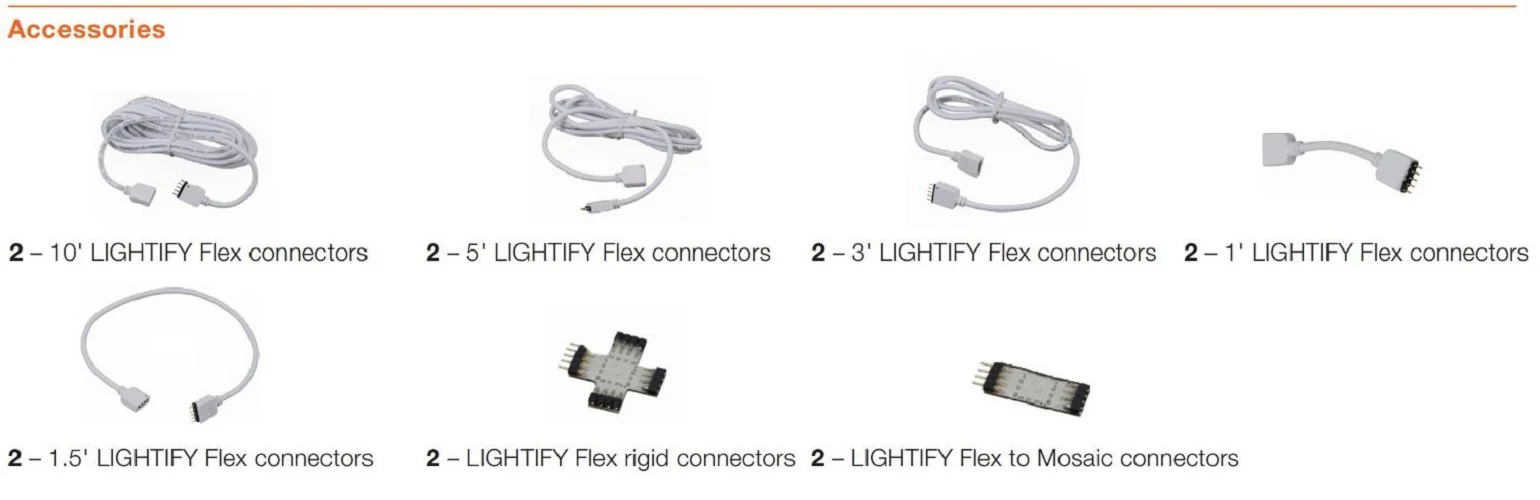 Sylvania LED RGBW Flex Light Strip Connectors Set 14 pcs Lightify Smart Home - Image 3