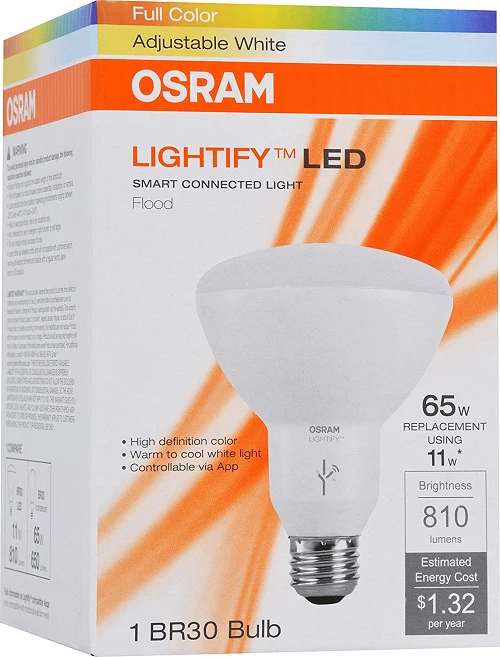 Sylvania Smart LED BR30 RGBW 11W E26 Reflector Flood Lamp Lightify Bulb - Image 9