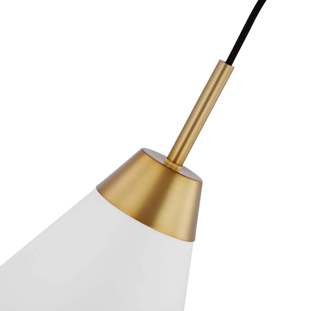 Tango 1-Light Large Pendant Matte White with Burnished Brass - Image 3