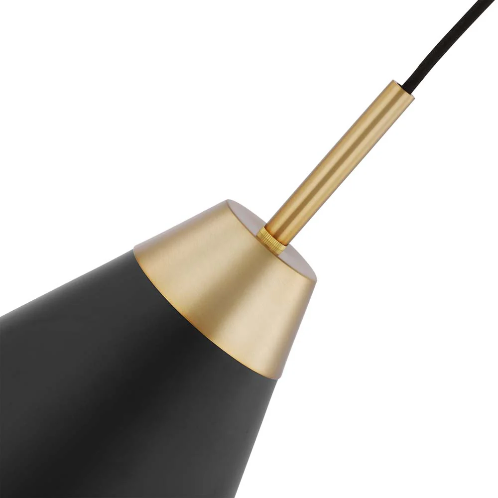 Tango 1-Light Medium Pendant Matte Black with Burnished Brass - Image 4