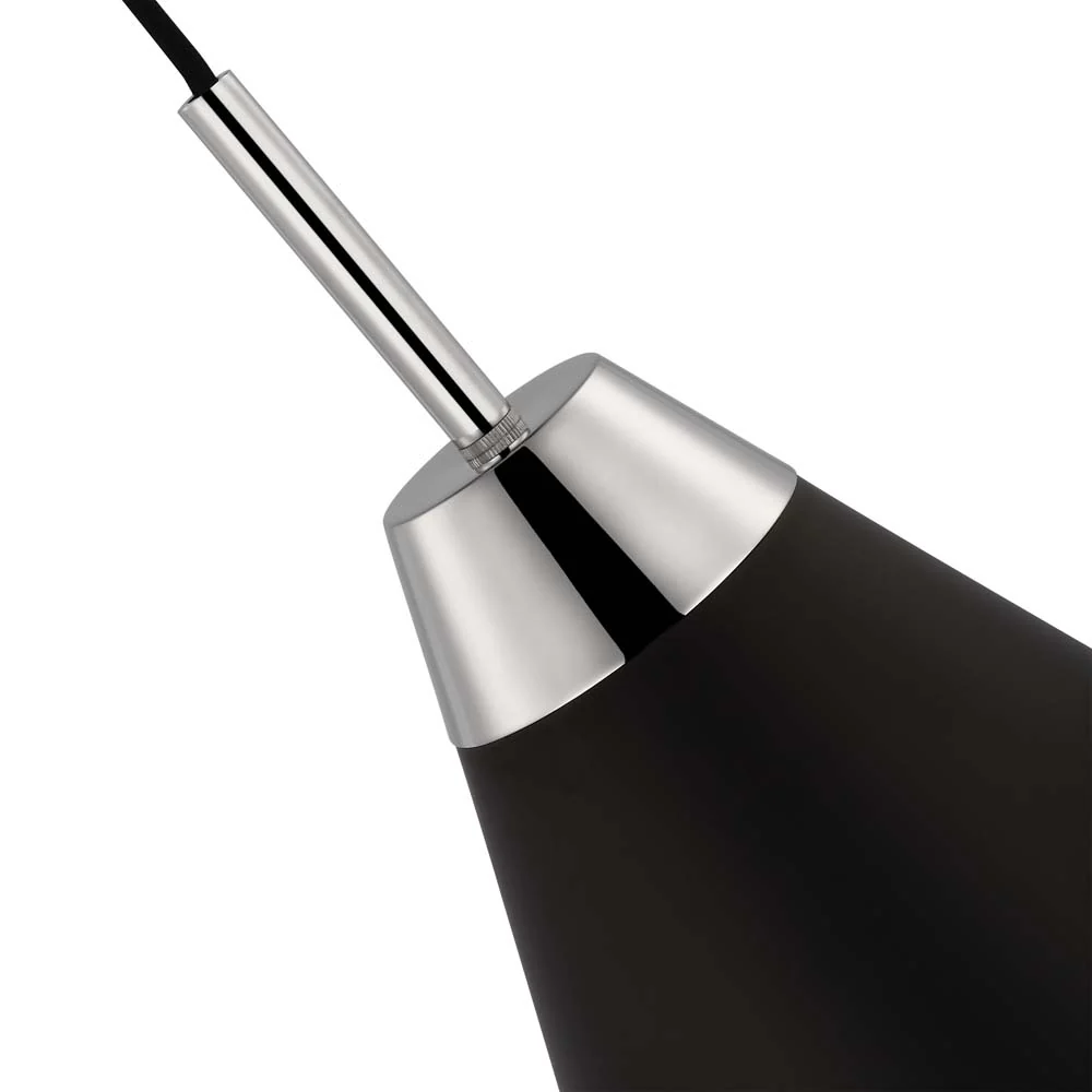 Tango 1-Light Medium Pendant Matte Black with Polished Nickel - Image 4