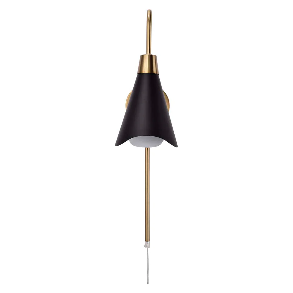 Tango 1-Light Wall Sconce Matte Black with Burnished Brass - Image 3