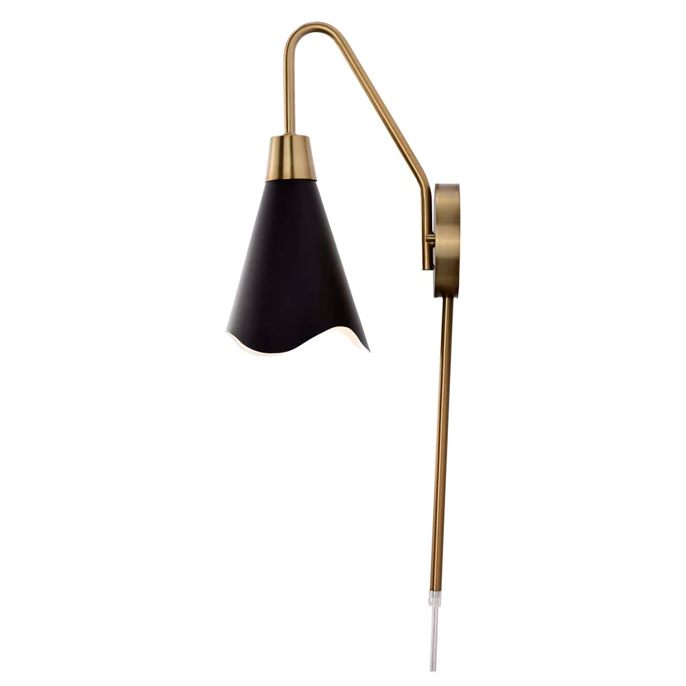 Tango 1-Light Wall Sconce Matte Black with Burnished Brass - Image 4