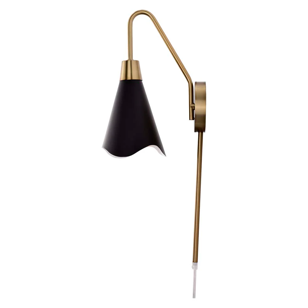 Tango 1-Light Wall Sconce Matte Black with Burnished Brass - Image 5