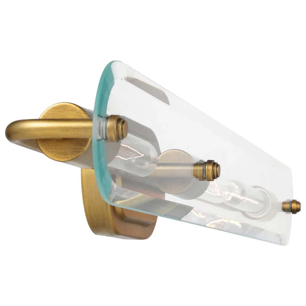 Teton 3-Light Vanity E26 Base 60w Natural Brass Finish Clear Beveled Glass - Image 3