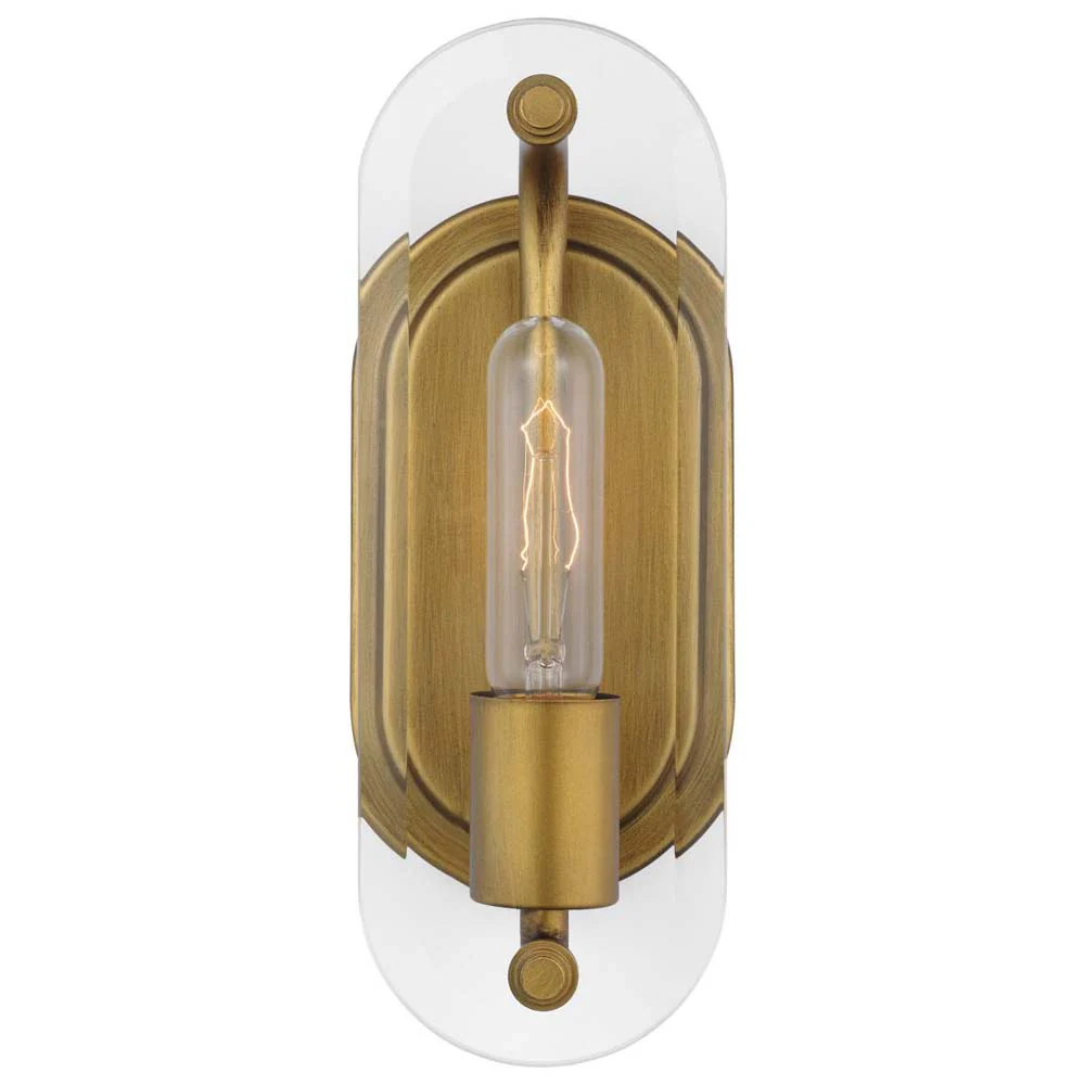 Teton Vanity E26 Base 60w Natural Brass Finish Clear Beveled Glass - Image 2