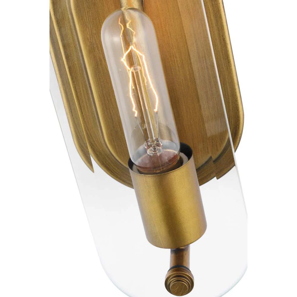 Teton Vanity E26 Base 60w Natural Brass Finish Clear Beveled Glass - Image 4