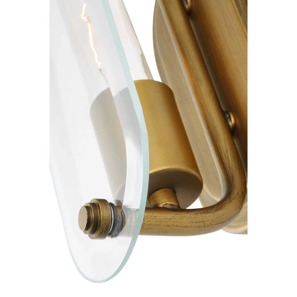 Teton Vanity E26 Base 60w Natural Brass Finish Clear Beveled Glass - Image 5
