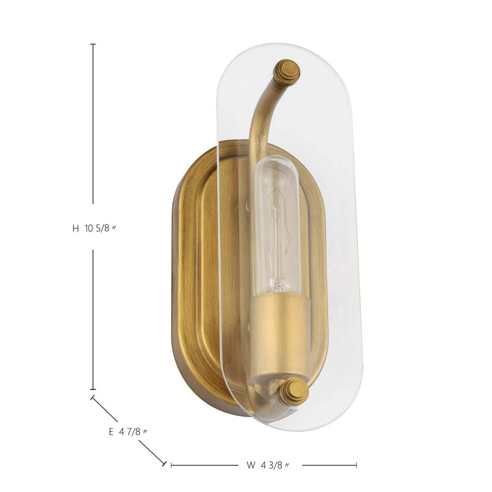 Teton Vanity E26 Base 60w Natural Brass Finish Clear Beveled Glass - Image 6