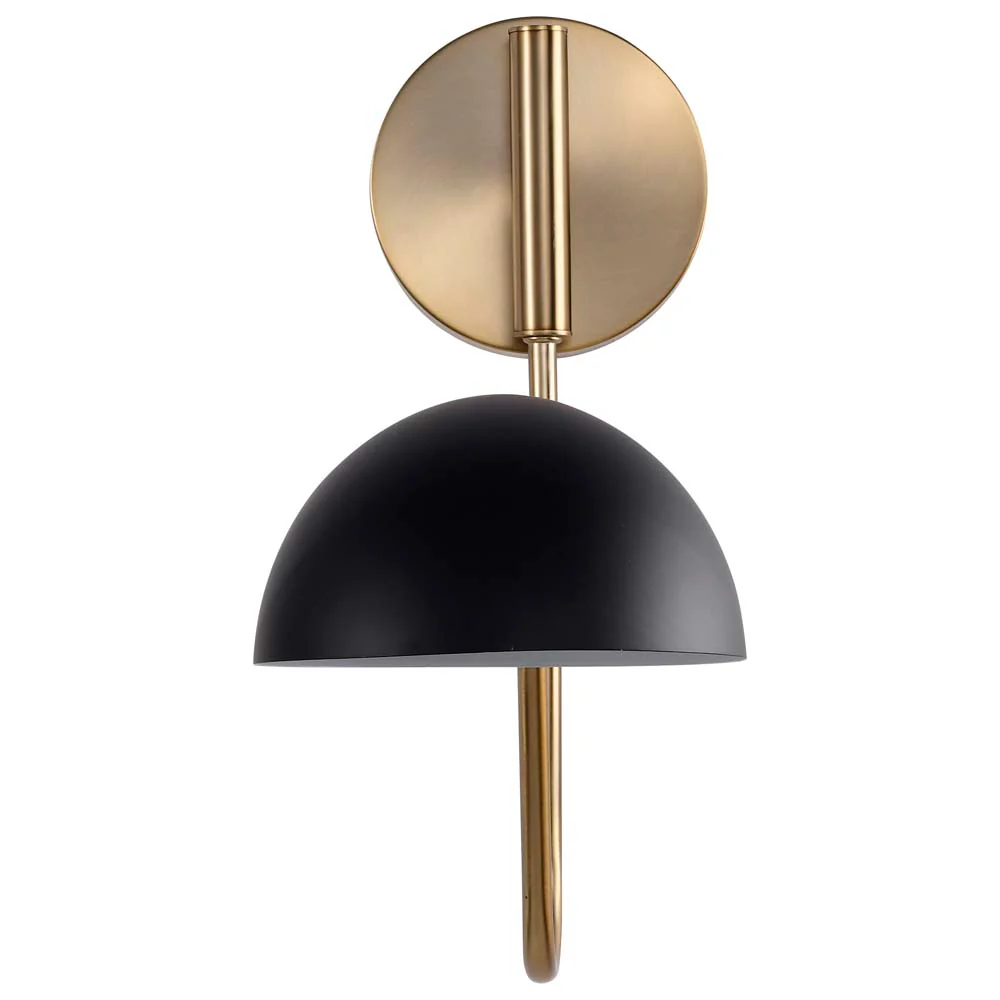 Trilby 1-Light Wall Sconce Matte Black with Burnished Brass - Image 4