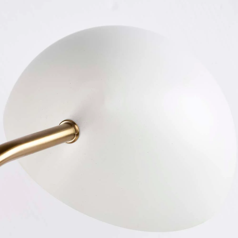 Trilby 1-Light Wall Sconce Matte White with Burnished Brass - Image 7