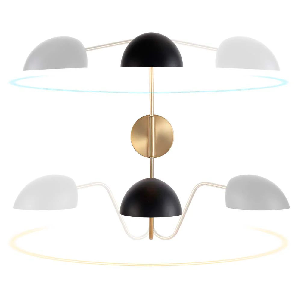 Trilby 2-Light Wall Sconce Matte Black with Burnished Brass - Image 6