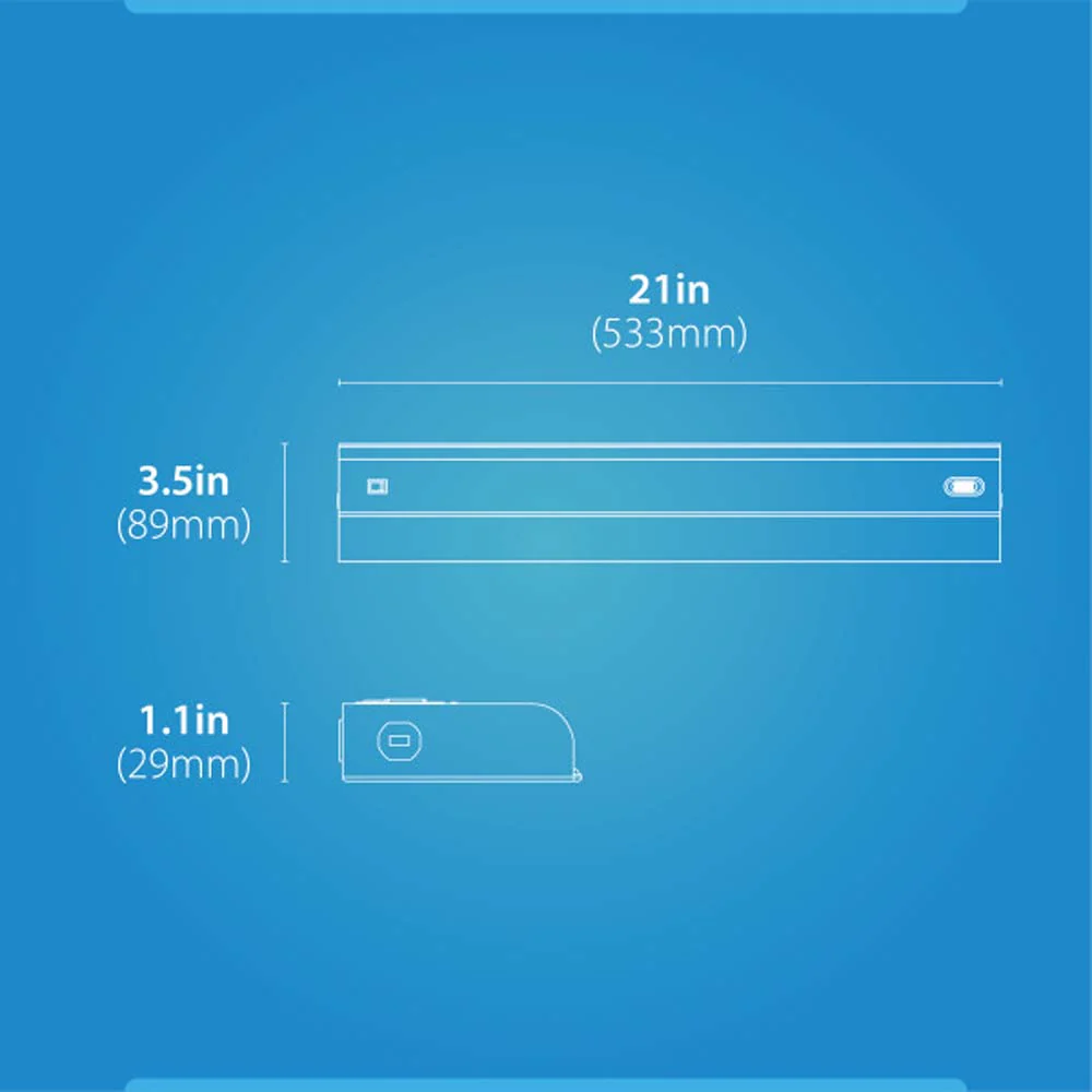 UCB Series 21-inch White Selectable LED Under Cabinet Light with On/Off Switch - Image 2