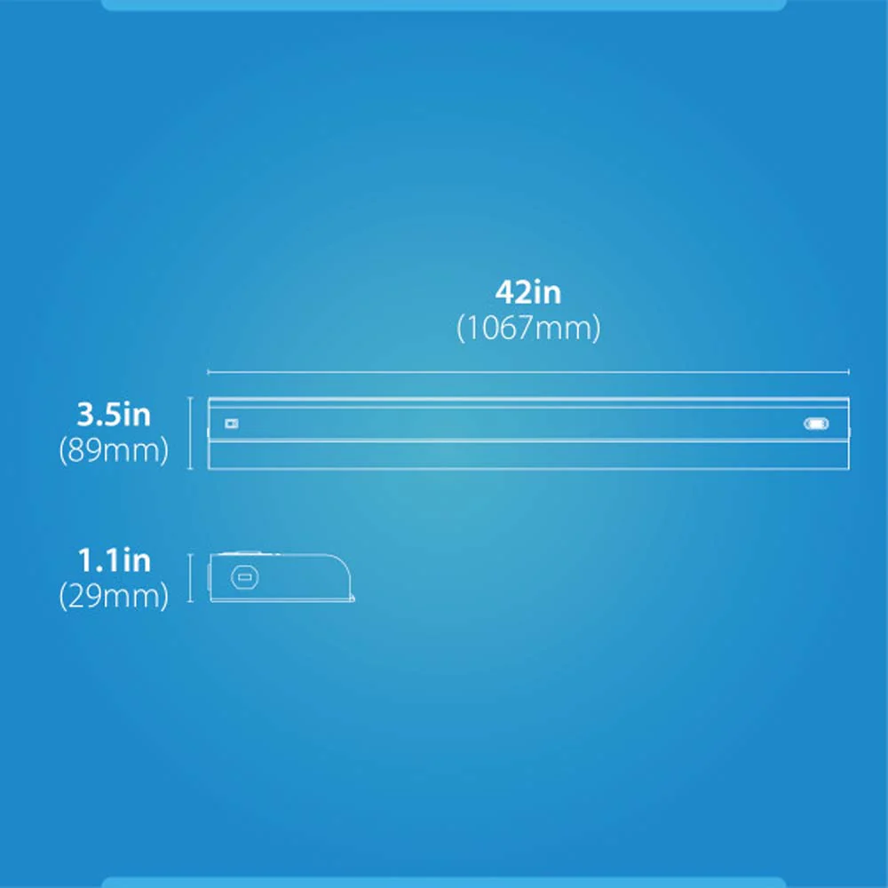 UCB Series 42-inch White Selectable LED Under Cabinet Light with On/Off Switch - Image 2