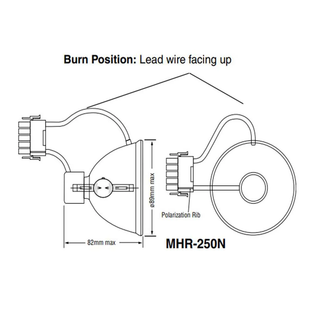USHIO 250w MHR-250N MHR SERIES Fiber Optic Metal Halide Reflector HID Light Bulb - Image 3