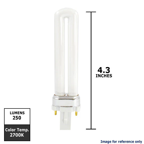 Ushio 3000062 - CFS2/827 - 5W  2700K - 2 Pin G23 Base - Single Tube CFL - Image 2