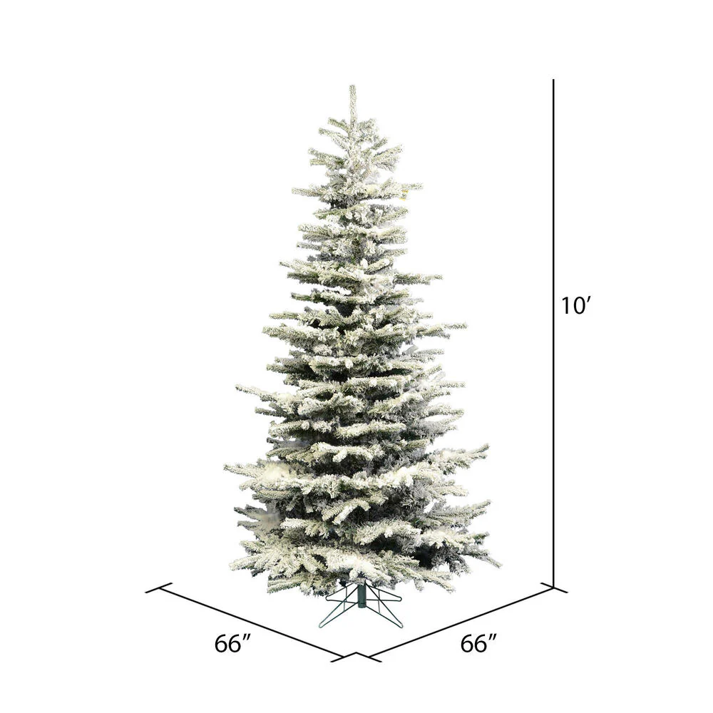Vickerman 10ft. Flocked Sierra Fir Slim Artificial Christmas Tree Unlit - Image 4