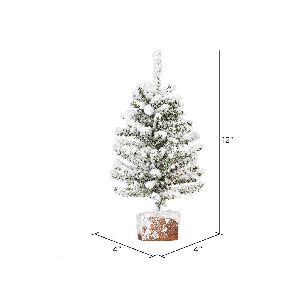Vickerman 12in. flocked Mini Pine Artificial Christmas tree - Image 2