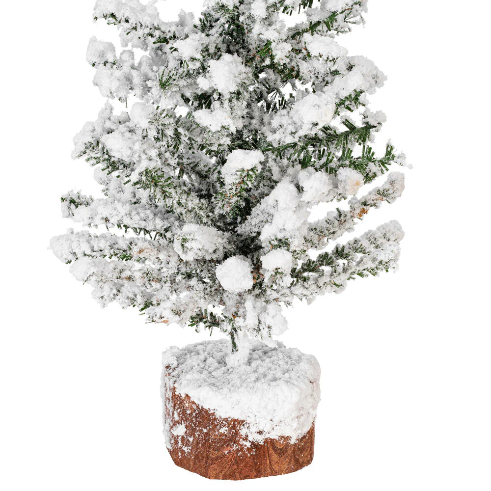 Vickerman 12in. flocked Mini Pine Artificial Christmas tree - Image 3