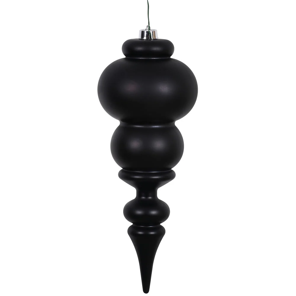 Vickerman 14 in. Black Matte Finial Christmas Ornament