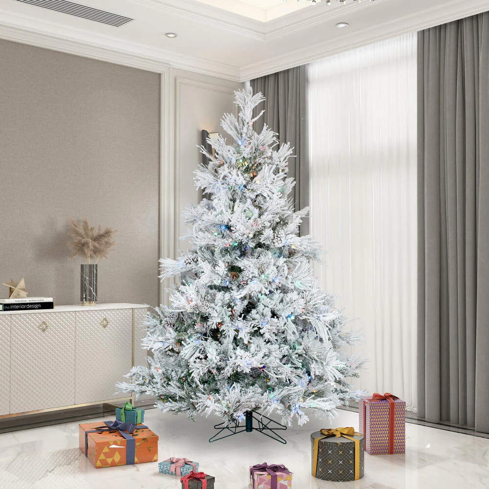 Vickerman 15ft. Flocked Alberta Artificial Christmas Tree Multi-colored LED Lights - Image 2