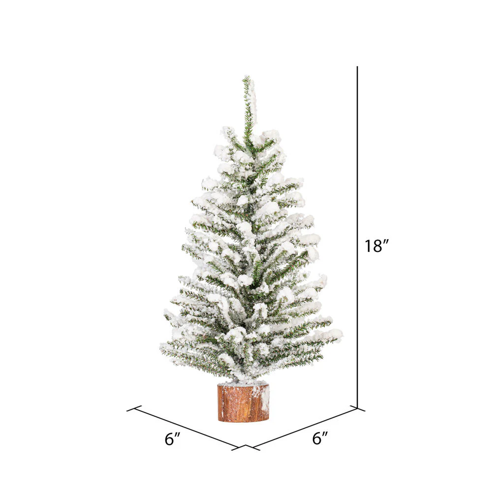 Vickerman 18in. flocked Mini Pine Artificial Christmas tree - Image 2