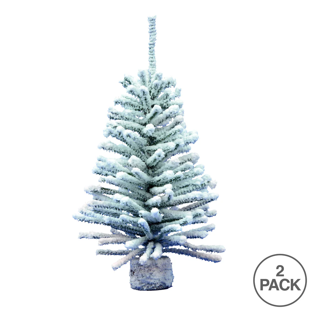 Vickerman 18in. flocked Mini Pine Artificial Christmas tree - Image 4