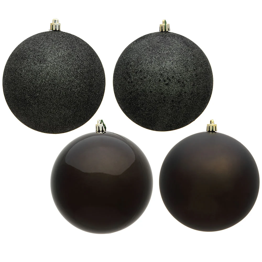 Vickerman 2.4 in. Gunmetal Ball 4-Finish Asst Christmas Ornament