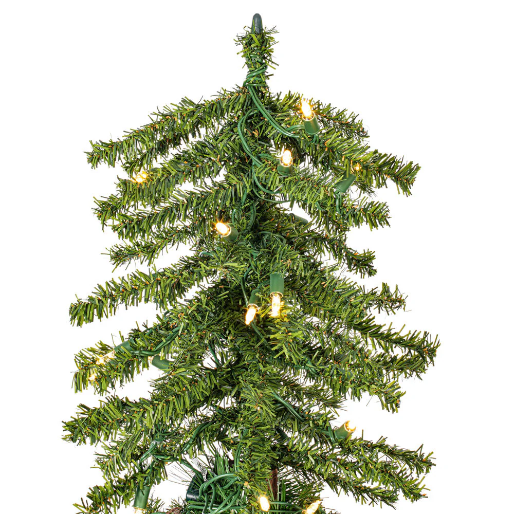 Vickerman 2ft. 2ft. 4ft. Alpine Artificial Christmas Tree Set Warm White LED Lights - Image 3