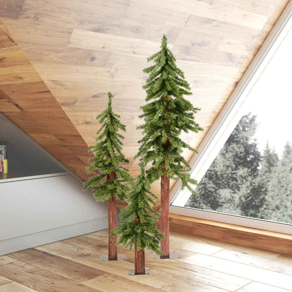 Vickerman 2ft. 2ft. 4ft. Natural Alpine Artificial Christmas Tree Set Unlit - Image 3