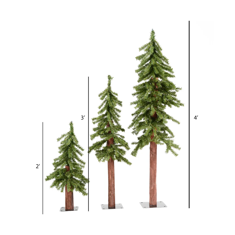 Vickerman 2ft. 2ft. 4ft. Natural Alpine Artificial Christmas Tree Set Unlit - Image 4