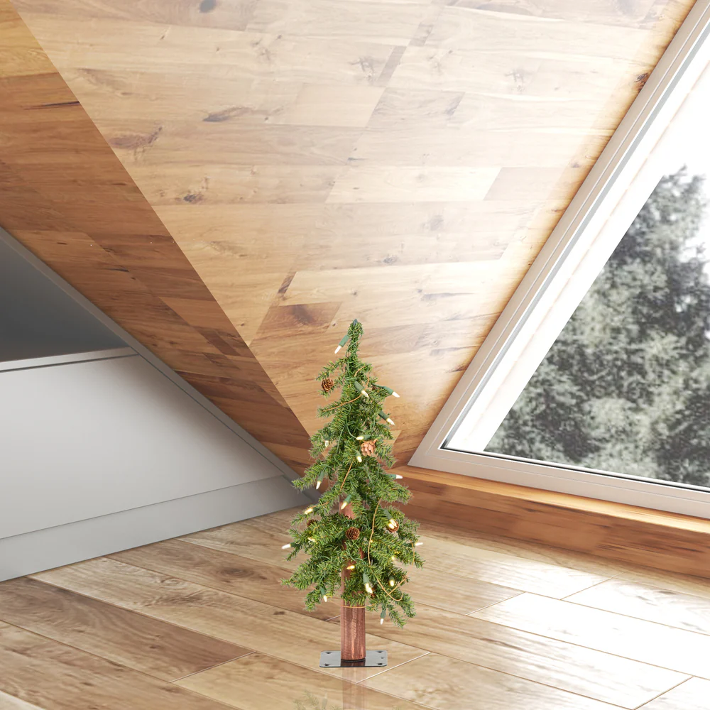Vickerman 2ft. Alpine Artificial Christmas Tree Warm White Dura-lit LED Lights - Image 3