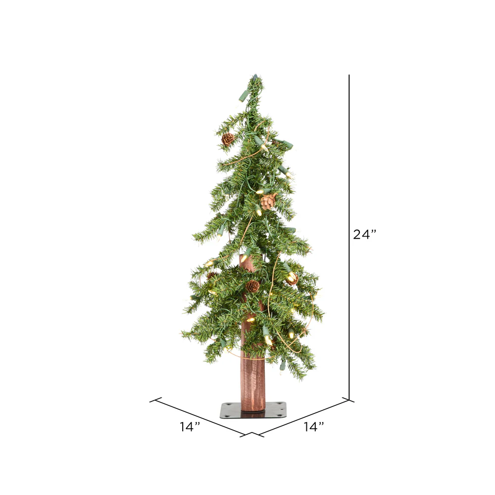 Vickerman 2ft. Alpine Artificial Christmas Tree Warm White Dura-lit LED Lights - Image 4
