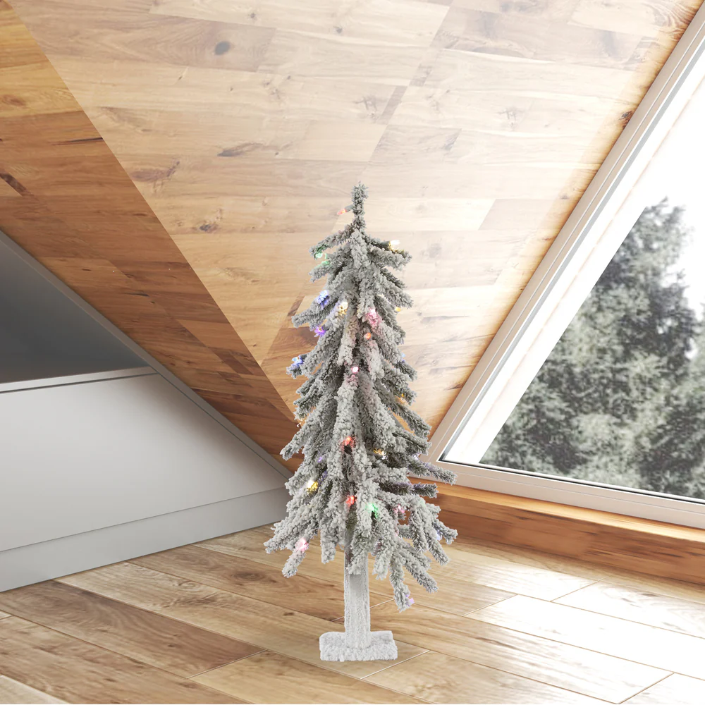 Vickerman 2ft. Alpine Artificial Christmas Tree Multi-Colored LED lights - Image 2