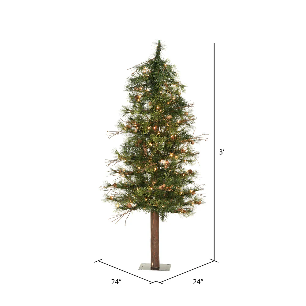 Vickerman 2ft. Mixed Country Alpine Artificial Christmas Tree - Image 3