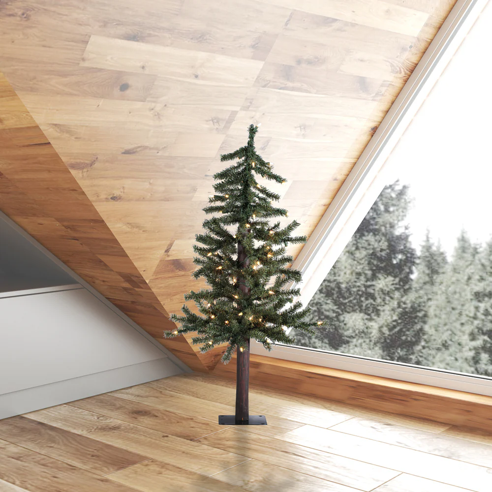 Vickerman 2ft. x 21in. Alpine Artificial Christmas Tree Warm White LED Lights - Image 2