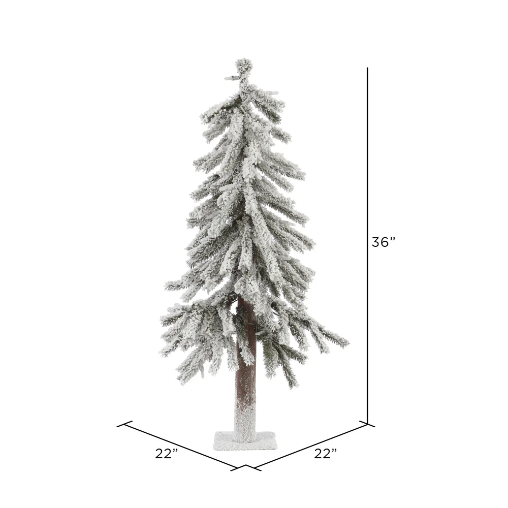 Vickerman 2ft. x 22in. Flocked Alpine Artificial Christmas Tree Unlit - Image 2