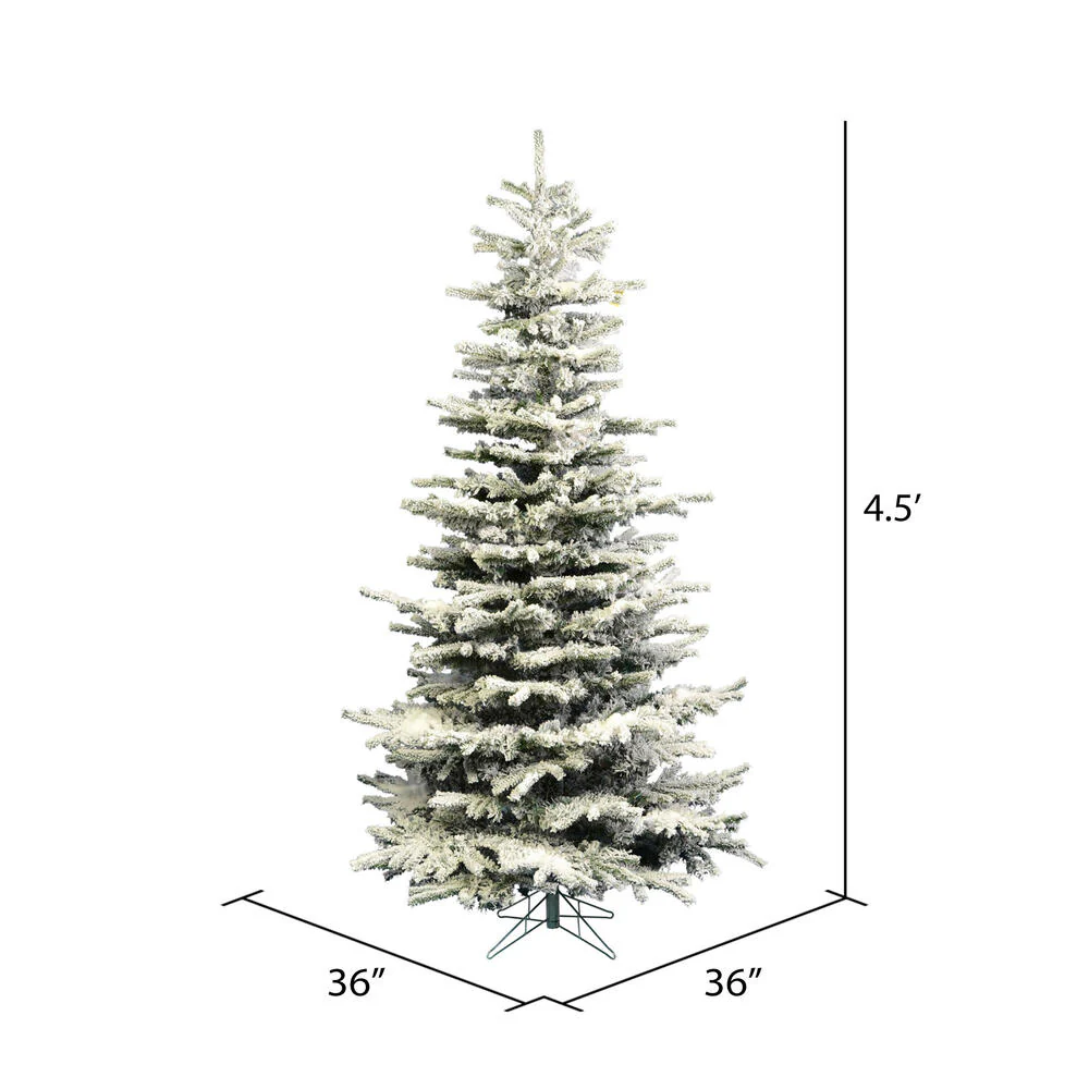 Vickerman 4.5ft. Flocked Sierra Fir Slim Artificial Christmas Tree Unlit - Image 3