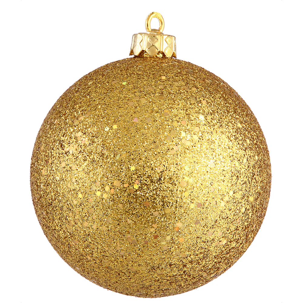 Vickerman 4 in. Antique Gold Ball Christmas Ornament