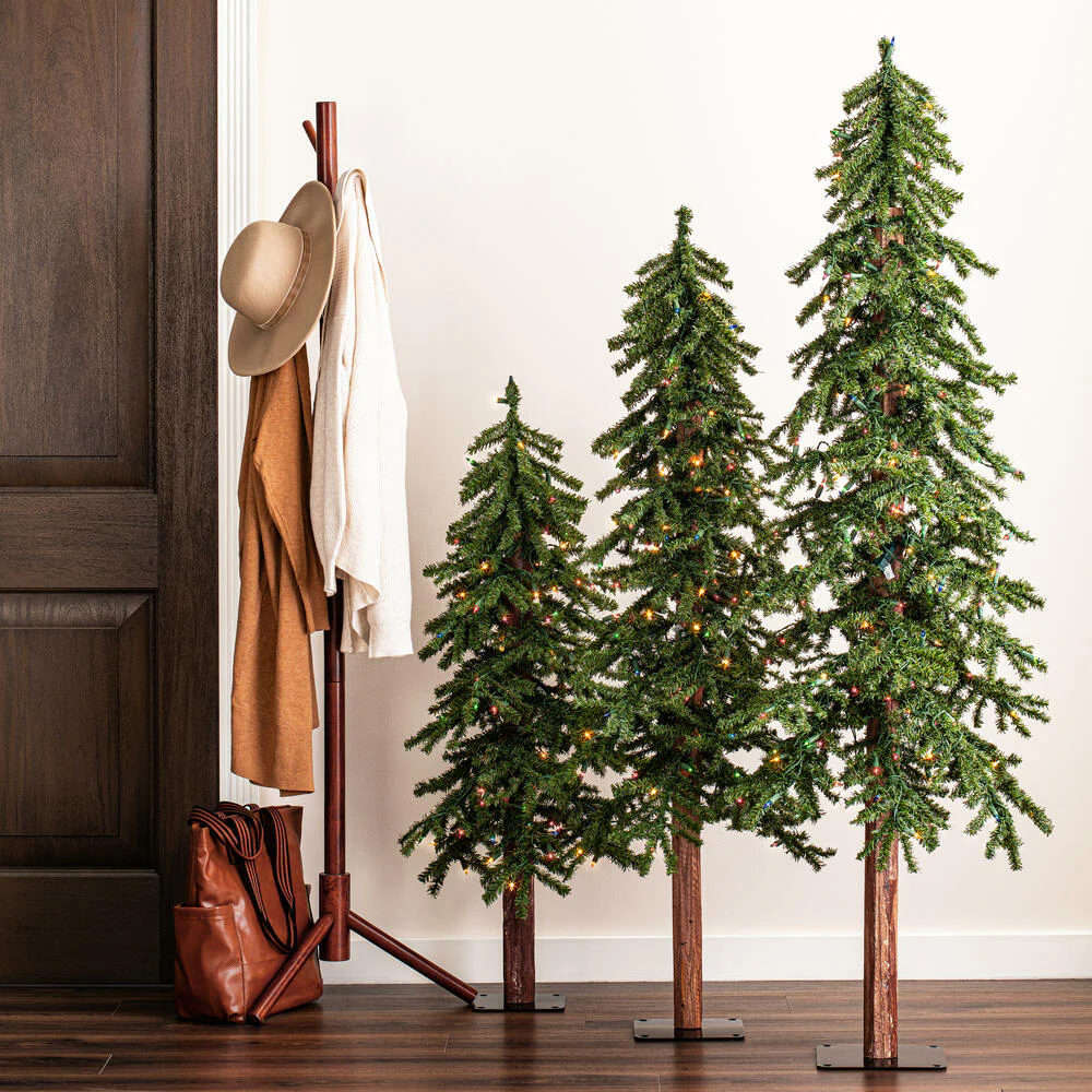 Vickerman 4ft. 5ft. 6ft. Alpine Artificial Christmas Tree Set Multi-colored LED Lights - Image 3