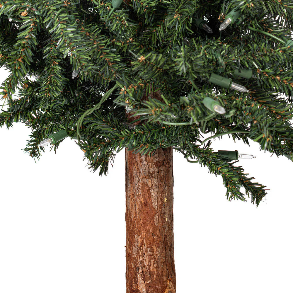 Vickerman 4ft. 5ft. 6ft. Alpine Artificial Christmas Tree Set Warm White LED Lights - Image 3