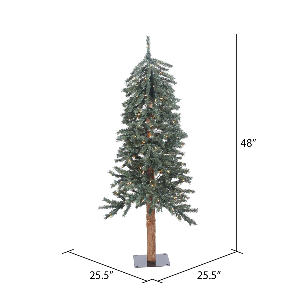 Vickerman 4ft. Bark Alpine Artificial Christmas Tree in LED Lights - Image 4