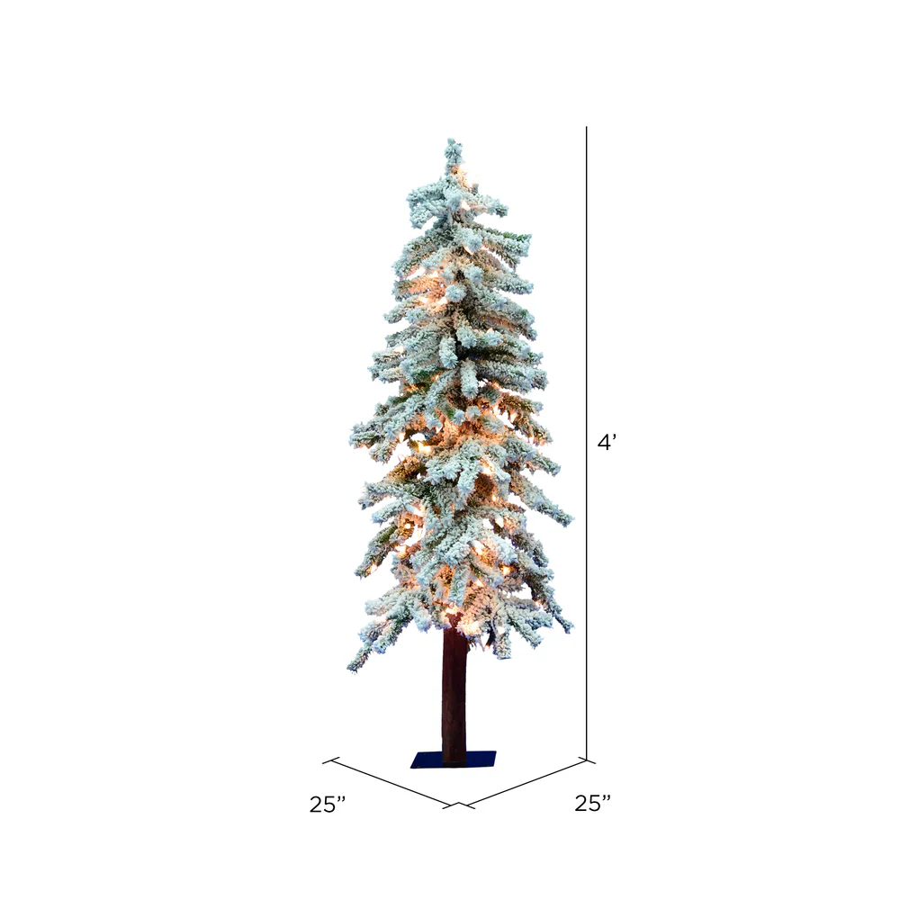 Vickerman 4ft. Flocked Alpine Artificial Christmas Tree Clear Dura-Lit lights - Image 4